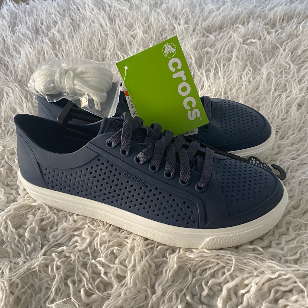 CROCS Citilane Roka Court Navy Lace Up Sneakers